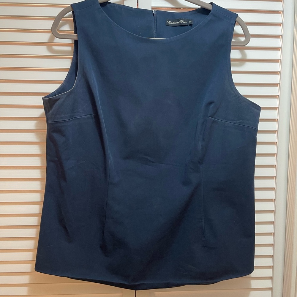 Casual Corner Dark Blue Sleeveless Blouse